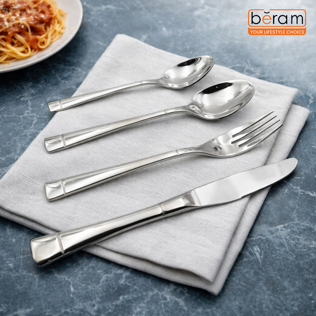 BERAM Silver Savour Cutlery Set  Elegant Stainless Steel, 18/10 Grade Kitchen Utensils Set, Tableware Set for Home, Restaurants
