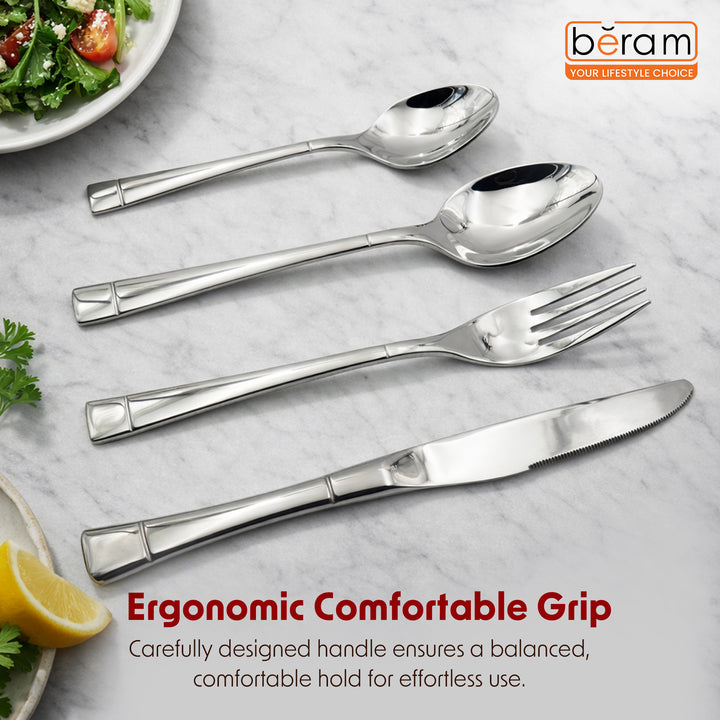 BERAM Silver Savour Cutlery Set  Elegant Stainless Steel, 18/10 Grade Kitchen Utensils Set, Tableware Set for Home, Restaurants