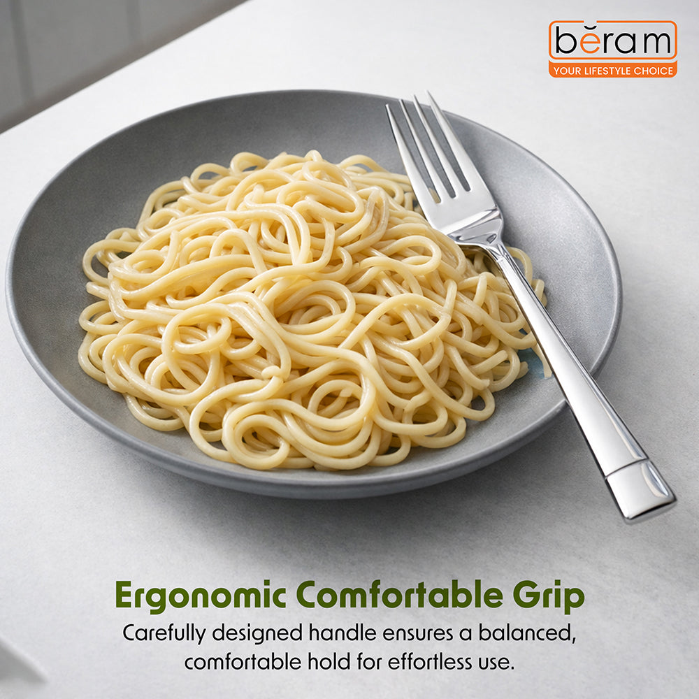 BERAM Silver Savour Cutlery Elegant Stainless Steel, 18/10 Grade Kitchen Utensils Set, Tableware Set for Home, Restaurants and More