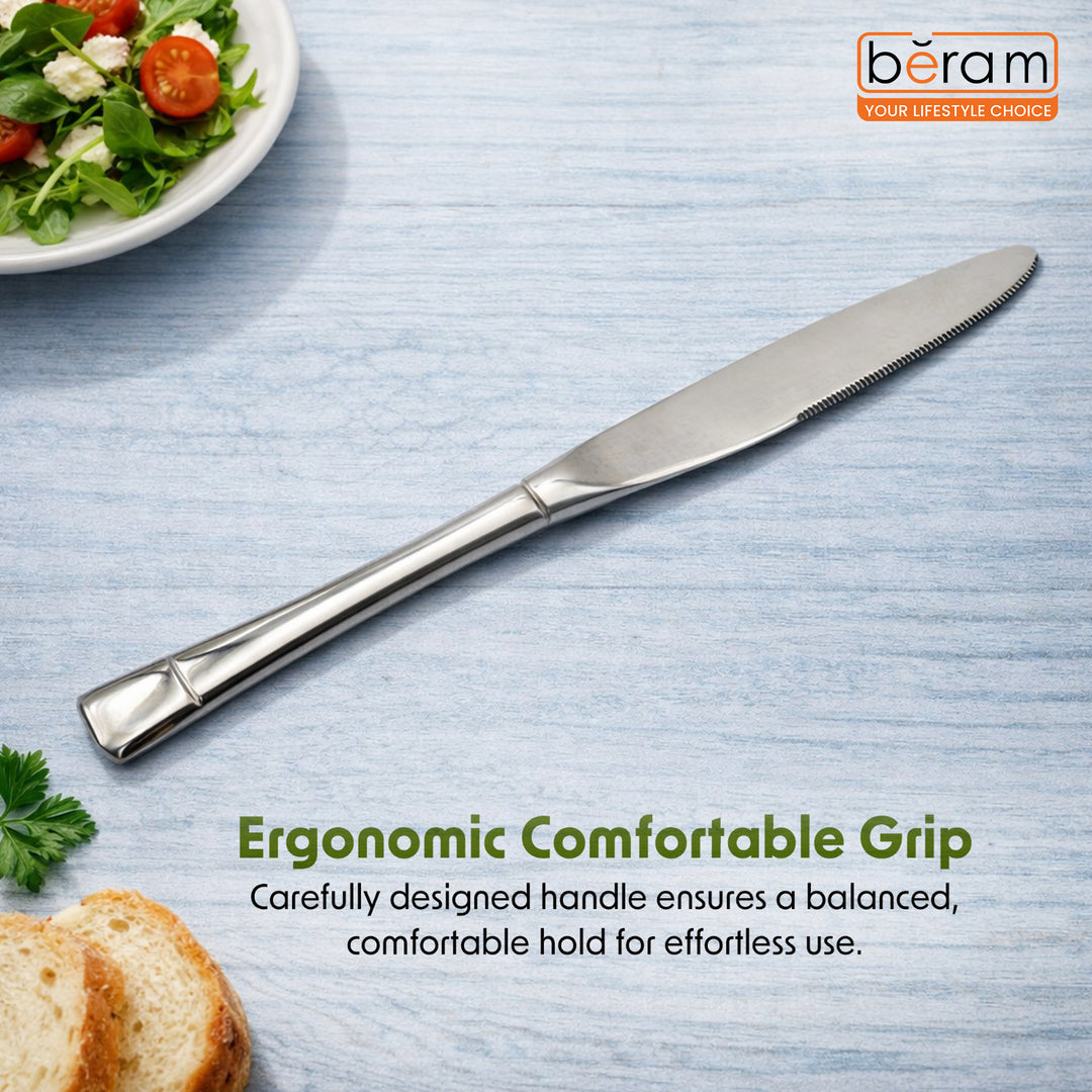 BERAM Silver Savour Cutlery Elegant Stainless Steel, 18/10 Grade Kitchen Utensils Set, Tableware Set for Home, Restaurants and More