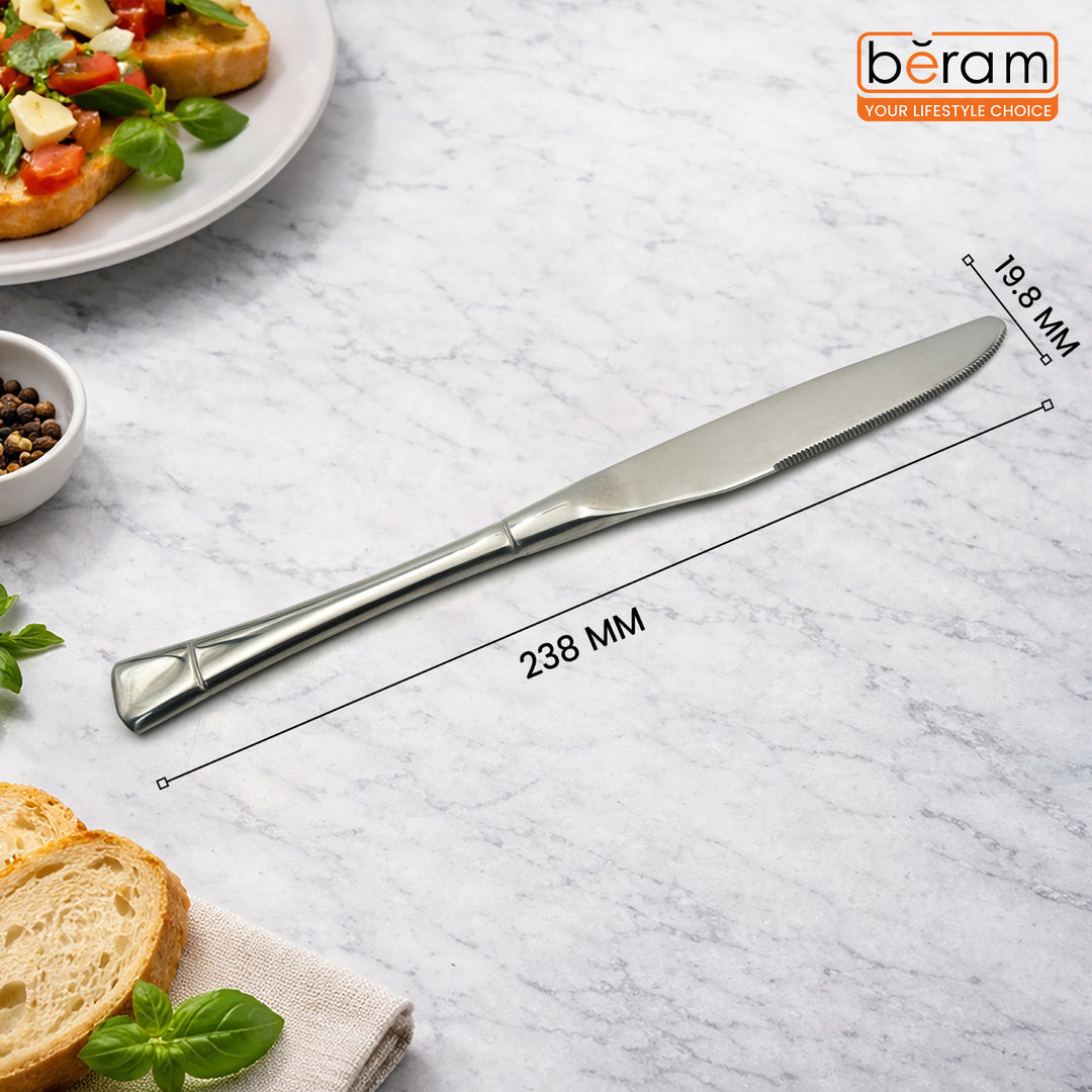BERAM Silver Savour Cutlery Elegant Stainless Steel, 18/10 Grade Kitchen Utensils Set, Tableware Set for Home, Restaurants and More