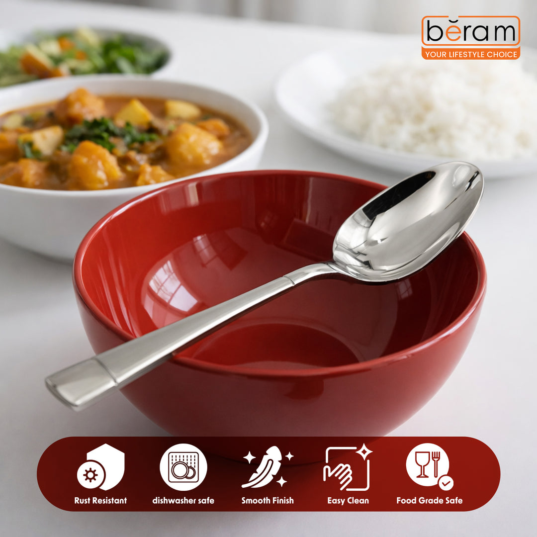 BERAM Silver Savour Cutlery Elegant Stainless Steel, 18/10 Grade Kitchen Utensils Set, Tableware Set for Home, Restaurants and More