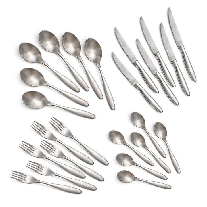 BERAM Silver Shine Steel Cutlery Set, Stainless Steel Flatware Set, 18/10 Grade, Kitchen Utensils Set, Tableware Set For Home, Restaurants, Hotels and More