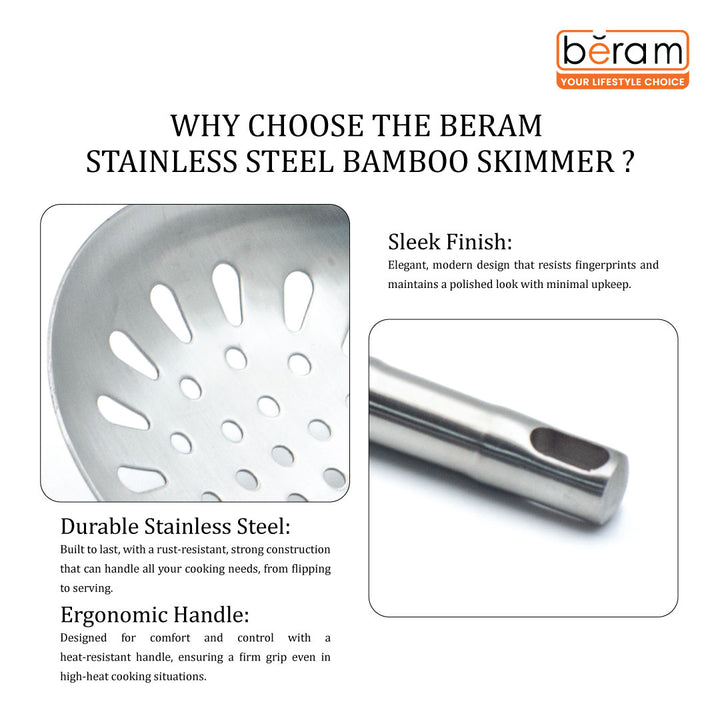 Stainless Steel Bamboo Skimmer