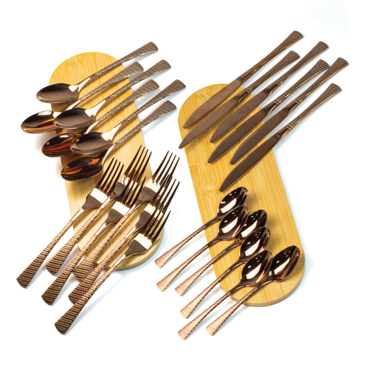 Beram Sparkling Copper Mermaid 304 Cutlery Set – 18/10 Stainless Steel Flatware with Engraved Handles, Elegant Tableware Premium Utensils for Home, Restaurants & Hotels