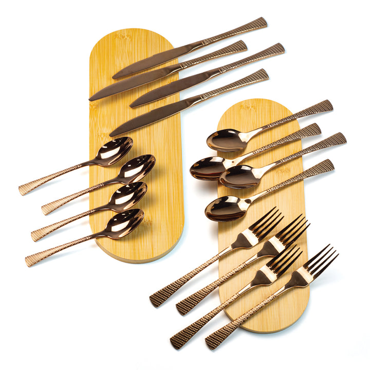 Beram Sparkling Copper Mermaid 304 Cutlery Set – 18/10 Stainless Steel Flatware with Engraved Handles, Elegant Tableware Premium Utensils for Home, Restaurants & Hotels