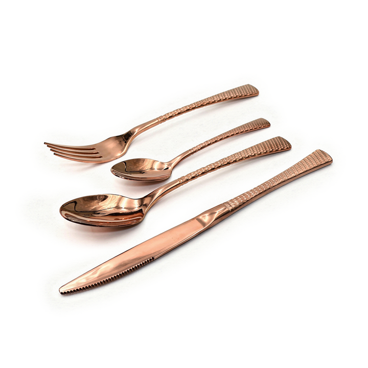 Beram Sparkling Copper Mermaid 304 Cutlery Set – 18/10 Stainless Steel Flatware with Engraved Handles, Elegant Tableware Premium Utensils for Home, Restaurants & Hotels