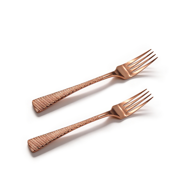 Beram Sparkling Copper Mermaid Cutlery – 18/10 Stainless Steel Flatware with Engraved Handles, Elegant Tableware Premium Utensils for Home, Restaurants & Hotels