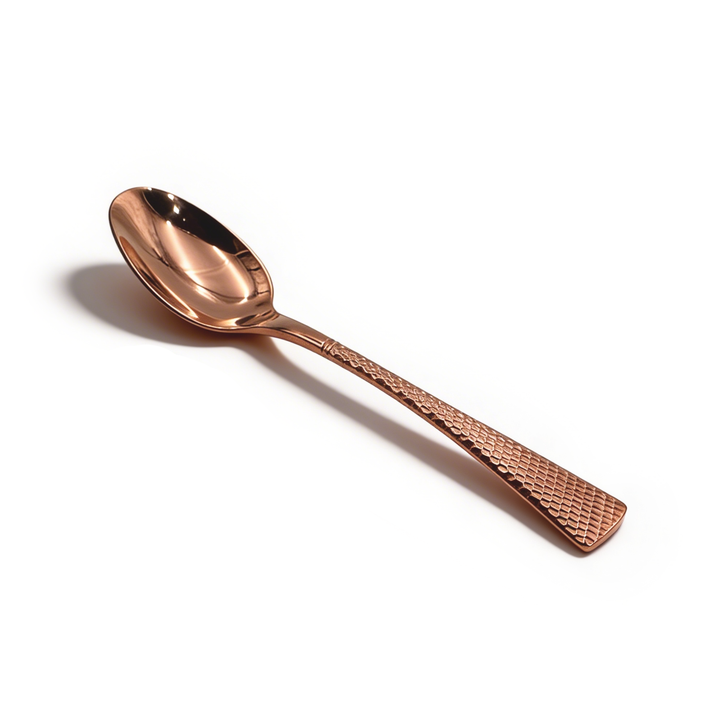 Beram Sparkling Copper Mermaid Cutlery – 18/10 Stainless Steel Flatware with Engraved Handles, Elegant Tableware Premium Utensils for Home, Restaurants & Hotels