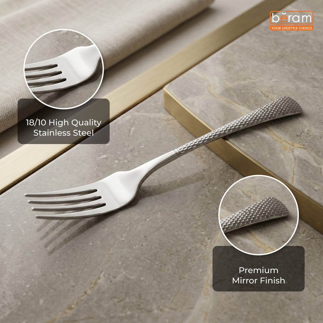Beram Sparkling Steel Mermaid Cutlery Stainless Steel, Flatware Set,18/10 Grade, Kitchen Utensils Silverware with Engraved Handles Tableware Set For Home, Restaurants, Hotels