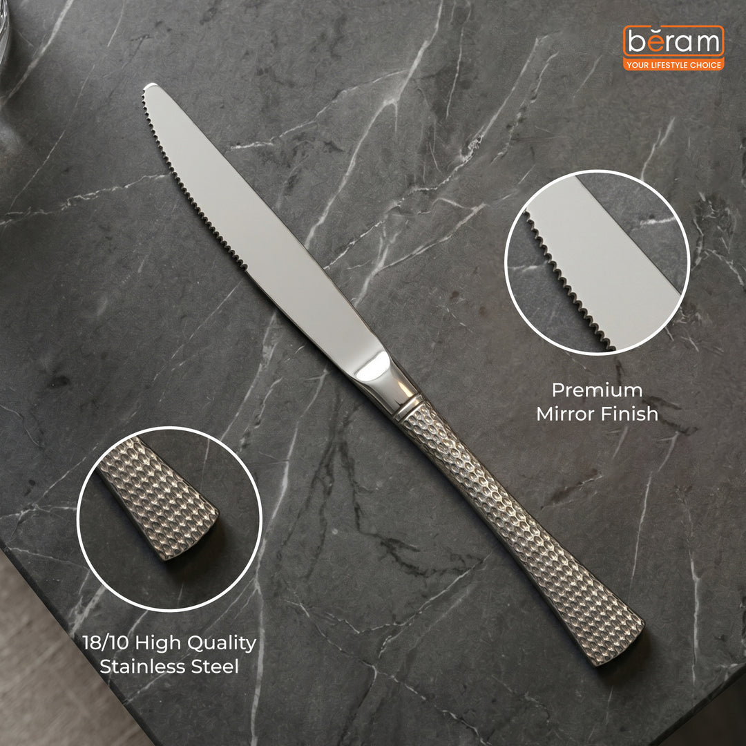 Beram Sparkling Steel Mermaid Cutlery Stainless Steel, Flatware Set,18/10 Grade, Kitchen Utensils Silverware with Engraved Handles Tableware Set For Home, Restaurants, Hotels