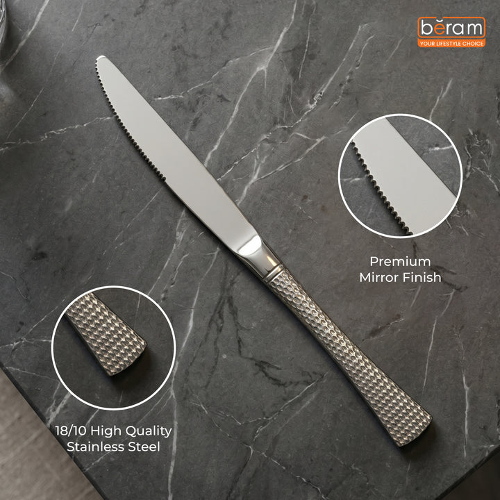 Beram Sparkling Steel Mermaid Cutlery Stainless Steel, Flatware Set,18/10 Grade, Kitchen Utensils Silverware with Engraved Handles Tableware Set For Home, Restaurants, Hotels
