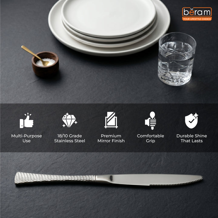 Beram Sparkling Steel Mermaid Cutlery Stainless Steel, Flatware Set,18/10 Grade, Kitchen Utensils Silverware with Engraved Handles Tableware Set For Home, Restaurants, Hotels