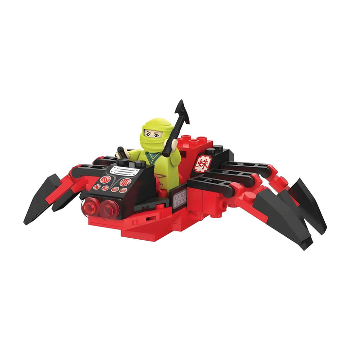Playtive Spider Adventure 79-Piece Building Set – Action Toy for Kids Age 5+, Movable-Leg Spider with Ninja Figure, Compatible with Standard Bricks, TÜV Rheinland & GS Certified, Creative STEM Construction for Imaginative Play & Motor Skill Growth