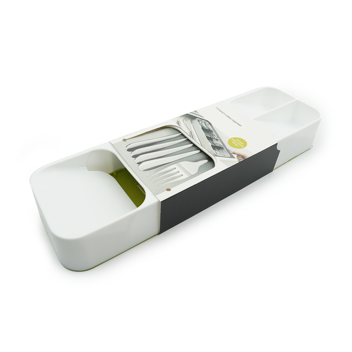 Beram Kitchen Drawer Cutlery Organizer Tray 39.6×11×5.5 cm – Utensil Holder Rack for Spoons, Forks & Knives, Compact Silverware Divider Storage Box, Plastic Drawer Organizer for Kitchen Tools & Gadgets
