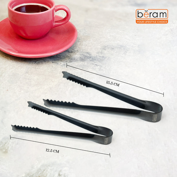 Beram 15+12.5 Sugar Tong Stainless Steel Mini Tongs for Sugar Cubes, Ice, Snacks & Tea Parties – Durable, Rust-Resistant