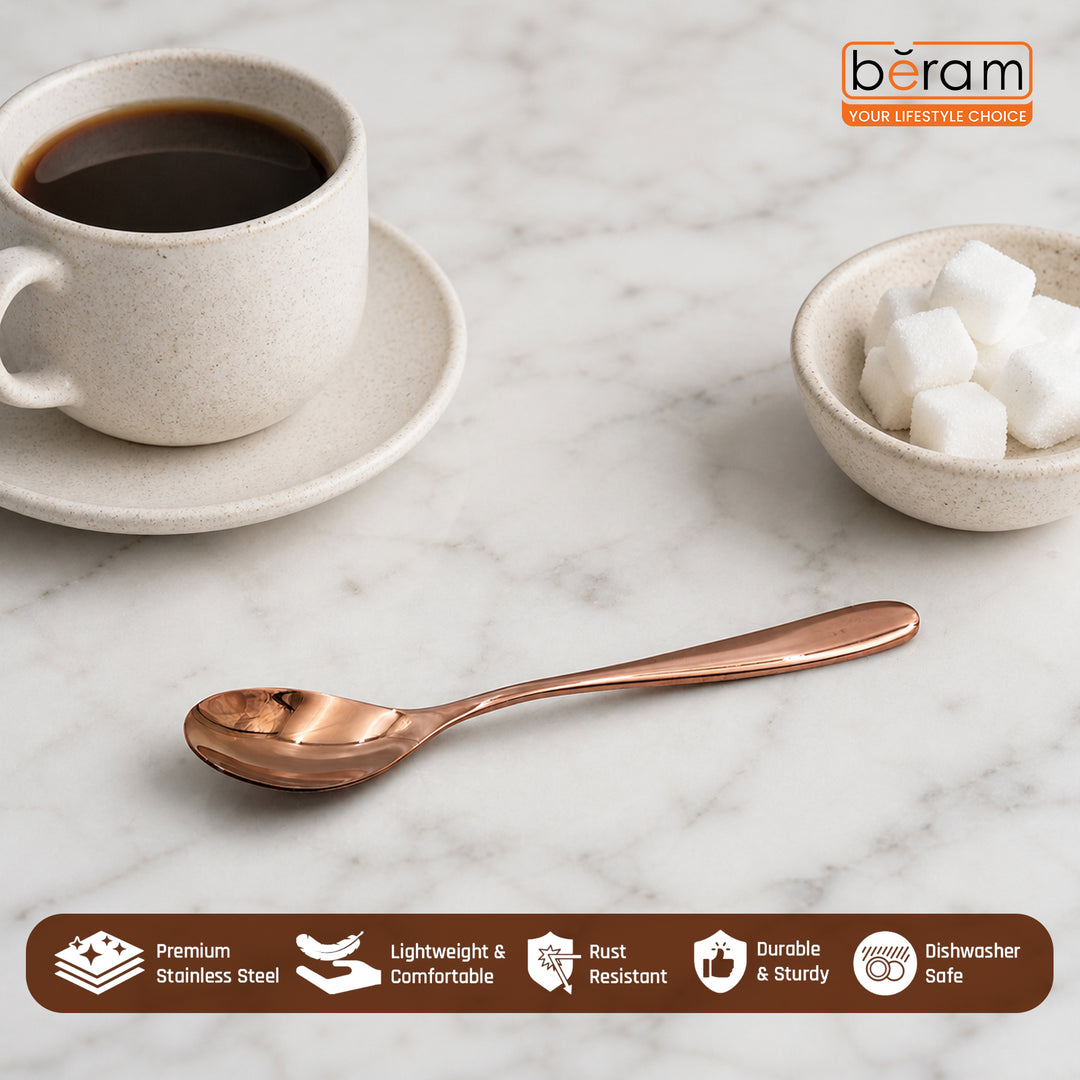 BERAM Table Trend Cutlery Elegant 18/10 Stainless Steel Flatware with PVD Copper Finish, Premium Tableware for Home, Restaurants