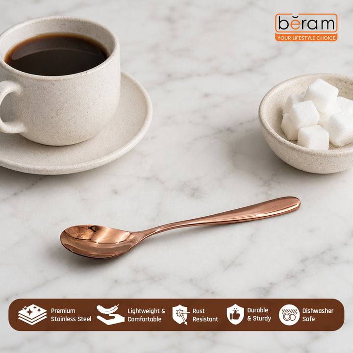 BERAM Table Trend Cutlery Elegant 18/10 Stainless Steel Flatware with PVD Copper Finish, Premium Tableware for Home, Restaurants
