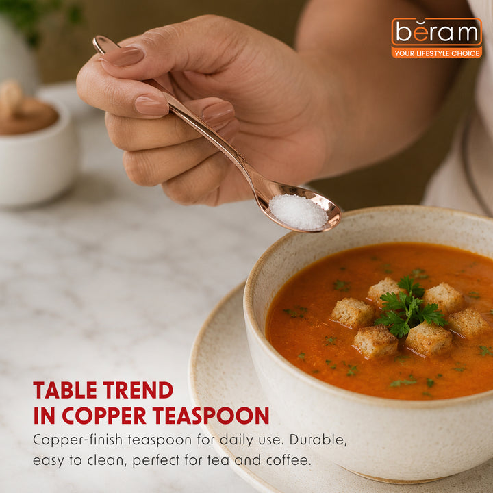 BERAM Table Trend Cutlery Elegant 18/10 Stainless Steel Flatware with PVD Copper Finish, Premium Tableware for Home, Restaurants