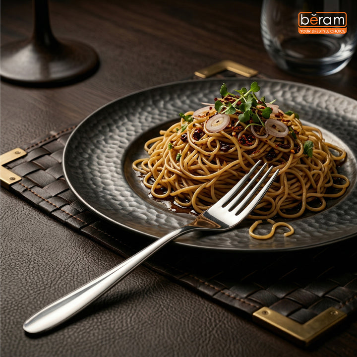 BERAM Table Trend Cutlery Elegant 18/10 Stainless Steel Flatware with PVD Silver, Premium Tableware for Home, Restaurants
