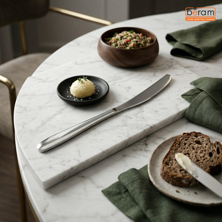 BERAM Table Trend Cutlery Elegant 18/10 Stainless Steel Flatware with PVD Silver, Premium Tableware for Home, Restaurants