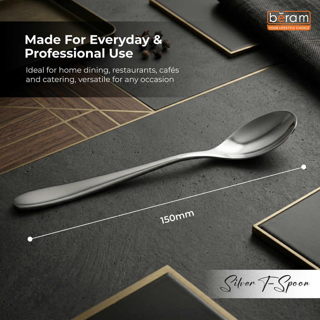 BERAM Table Trend Cutlery Elegant 18/10 Stainless Steel Flatware with PVD Silver, Premium Tableware for Home, Restaurants
