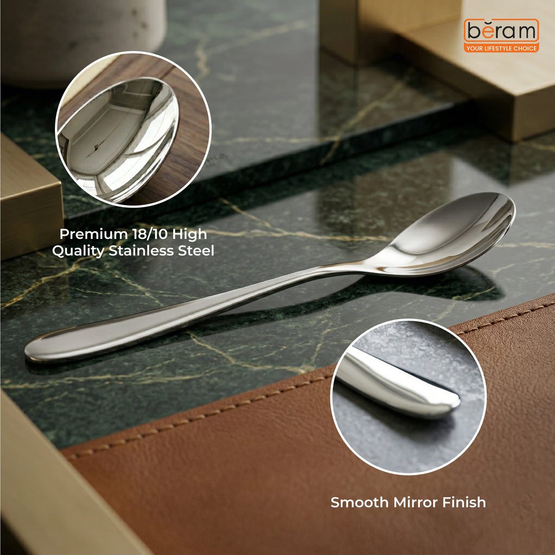 BERAM Table Trend Cutlery Elegant 18/10 Stainless Steel Flatware with PVD Silver, Premium Tableware for Home, Restaurants