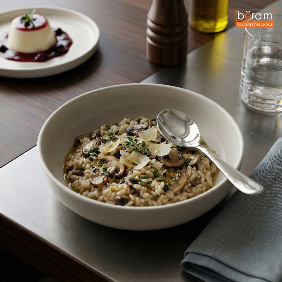 BERAM Table Trend Cutlery Elegant 18/10 Stainless Steel Flatware with PVD Silver, Premium Tableware for Home, Restaurants