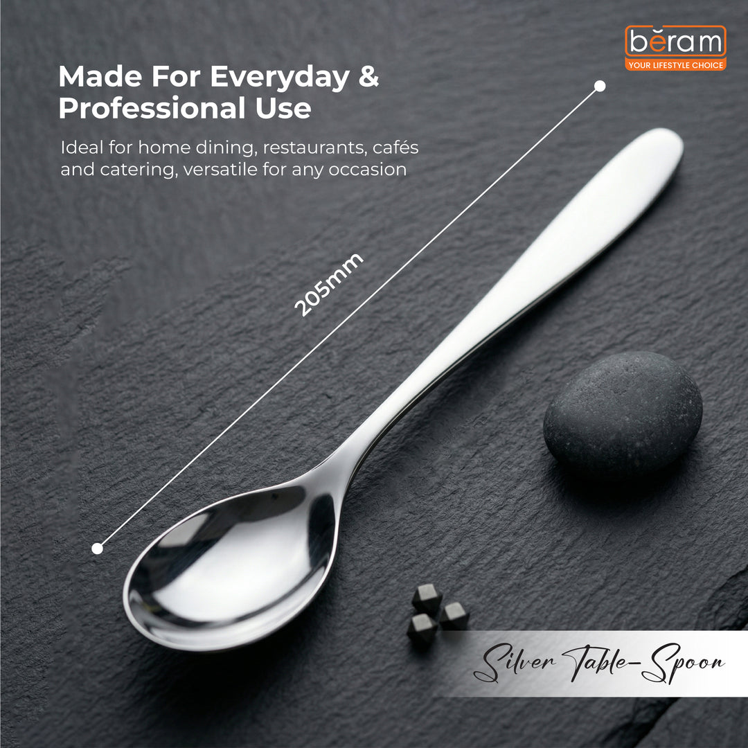 BERAM Table Trend Cutlery Elegant 18/10 Stainless Steel Flatware with PVD Silver, Premium Tableware for Home, Restaurants
