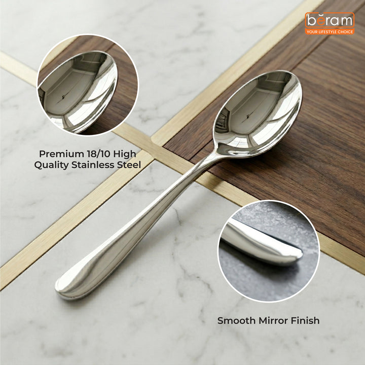 BERAM Table Trend Cutlery Elegant 18/10 Stainless Steel Flatware with PVD Silver, Premium Tableware for Home, Restaurants