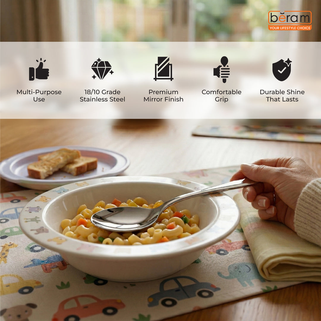 BERAM Table Trend Cutlery Elegant 18/10 Stainless Steel Flatware with PVD Silver, Premium Tableware for Home, Restaurants