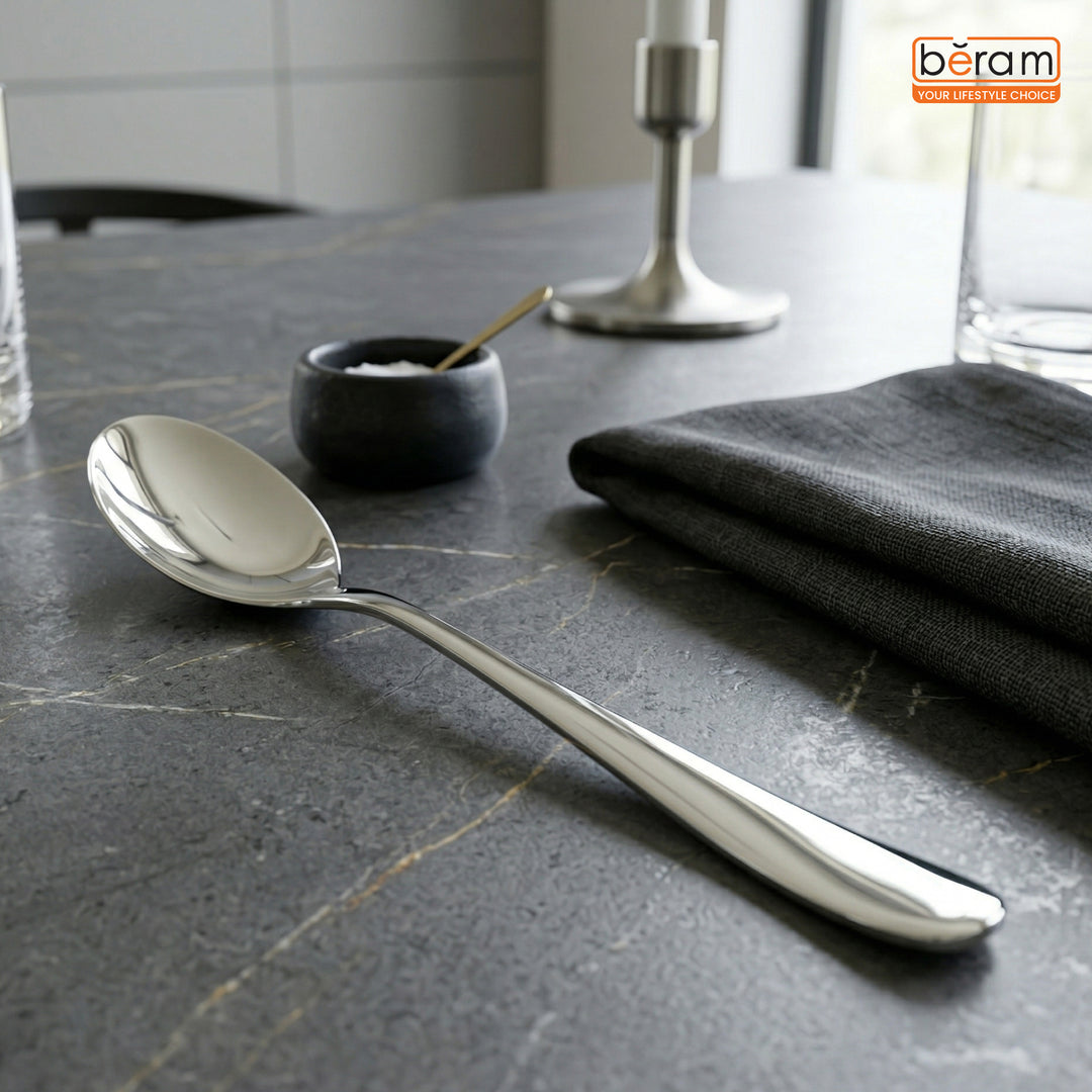 BERAM Table Trend Cutlery Elegant 18/10 Stainless Steel Flatware with PVD Silver, Premium Tableware for Home, Restaurants