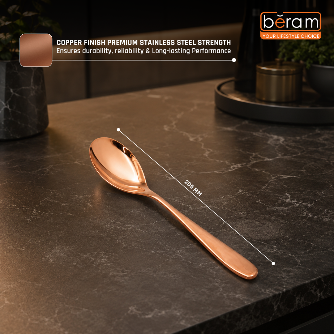 BERAM Table Trend Cutlery Elegant 18/10 Stainless Steel Flatware with PVD Copper Finish, Premium Tableware for Home, Restaurants