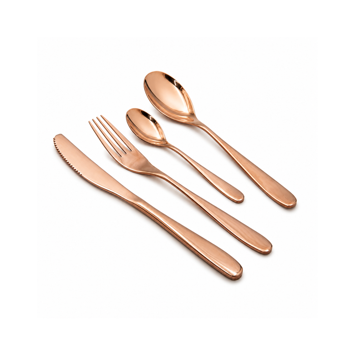 BERAM Table Trend Cutlery Set Elegant 18/10 Stainless Steel Flatware with PVD Copper Finish, Premium Tableware for Home, Restaurants