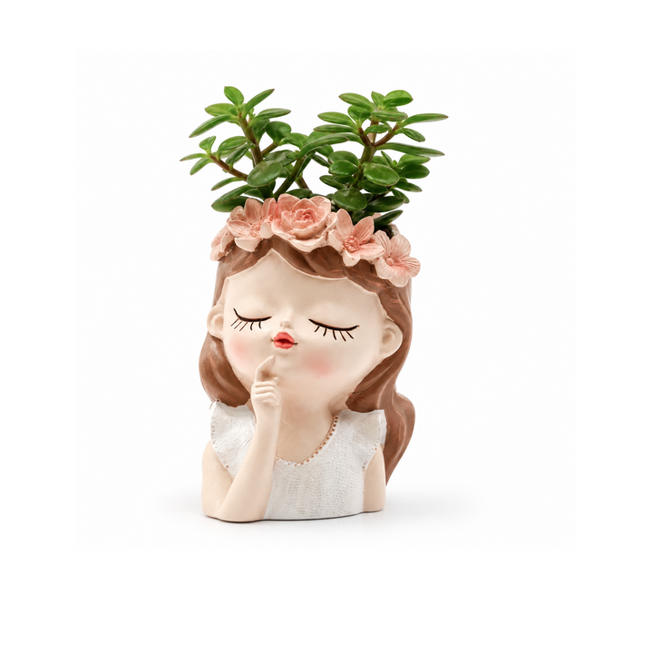 Fairy 3PCS Set Think Sleep Shhh Polyresin Decorative Succulent Planter Cute Fairy Girl Flower Pot Tabletop Vase Pen Pencil Holder Propagator Kit Indoor Outdoor Home Office Desk Decor