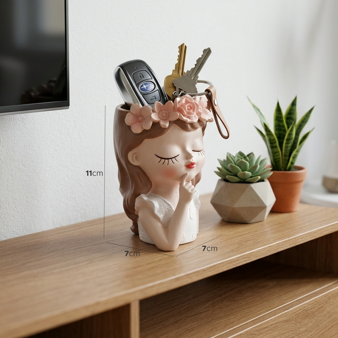 Fairy 3PCS Set Think Sleep Shhh Polyresin Decorative Succulent Planter Cute Fairy Girl Flower Pot Tabletop Vase Pen Pencil Holder Propagator Kit Indoor Outdoor Home Office Desk Decor