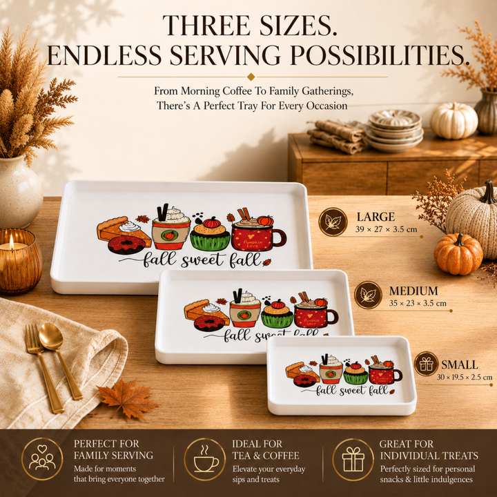 Melamine  Tray White Set Serving Tray Microwave Safe Look Lightweight Durable Platter for Snacks Desserts Tea Coffee Dining Kitchen Party and Restaurant Use