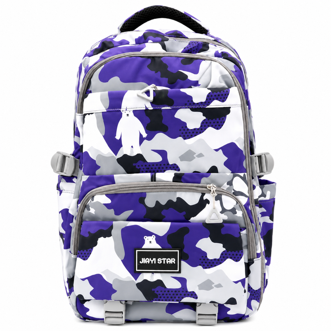 Urban Camo School Backpack, Large Capacity Camouflage Backpack with Multiple Compartments, Lightweight Student Book Bag with Side Bottle Pockets for School, College, Travel, Office & Daily Use