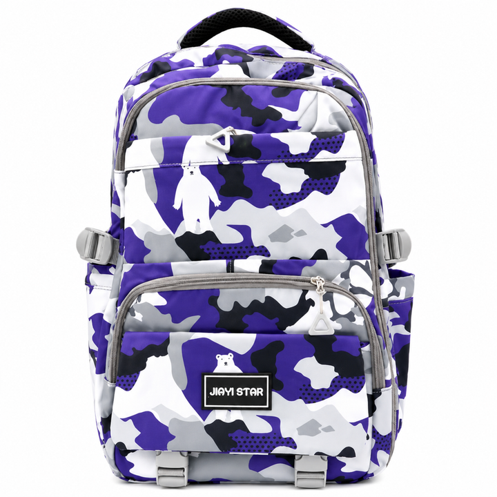 Urban Camo School Backpack, Large Capacity Camouflage Backpack with Multiple Compartments, Lightweight Student Book Bag with Side Bottle Pockets for School, College, Travel, Office & Daily Use