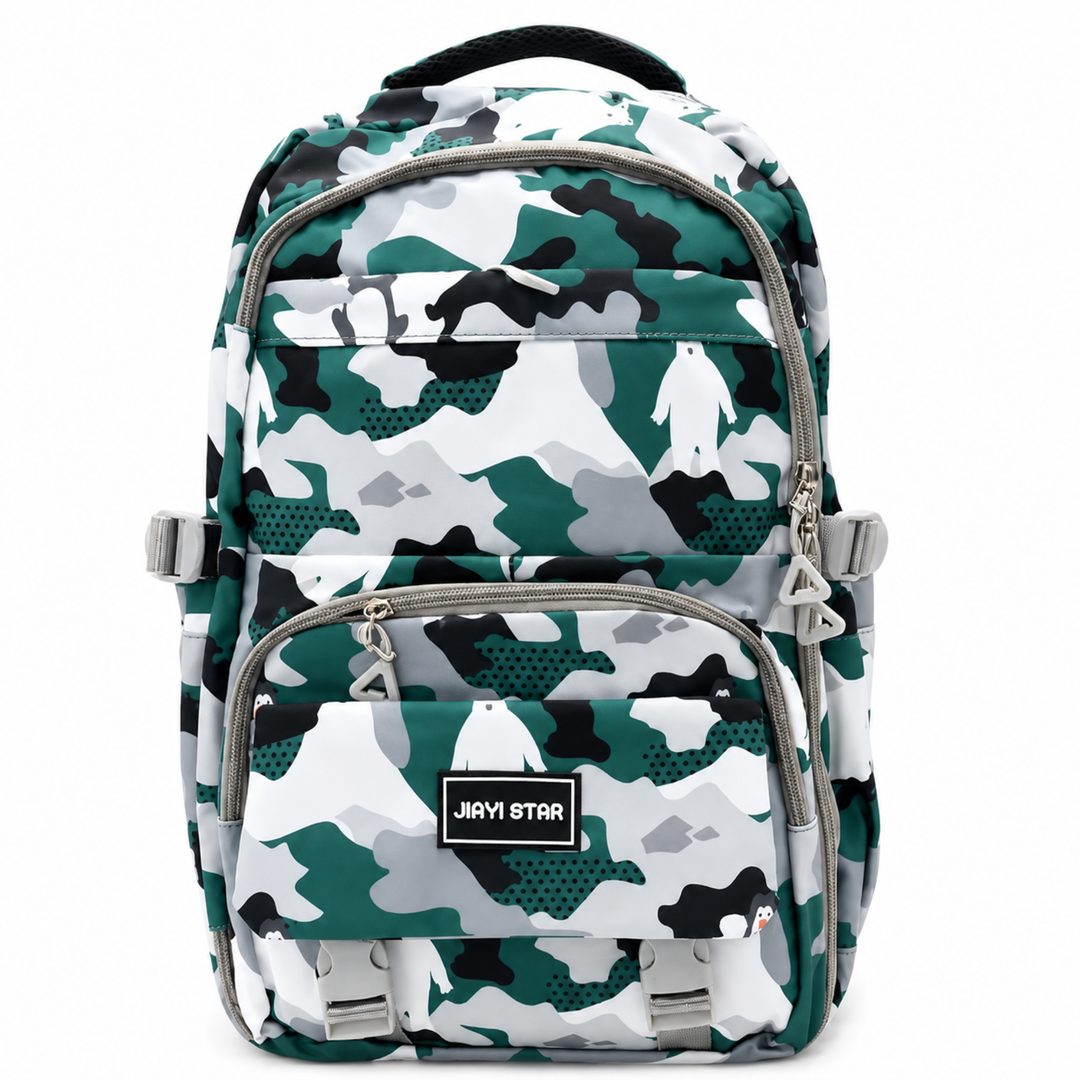 Urban Camo School Backpack, Large Capacity Camouflage Backpack with Multiple Compartments, Lightweight Student Book Bag with Side Bottle Pockets for School, College, Travel, Office & Daily Use