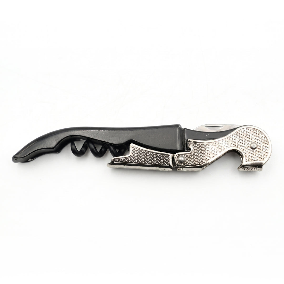 BERAM Professional Corkscrew Wine Bottle Opener with Foil Cutter – Heavy Duty Manual Wine Key, Waiter’s Corkscrew for Bartenders & Servers, Gift Box Included (Black)