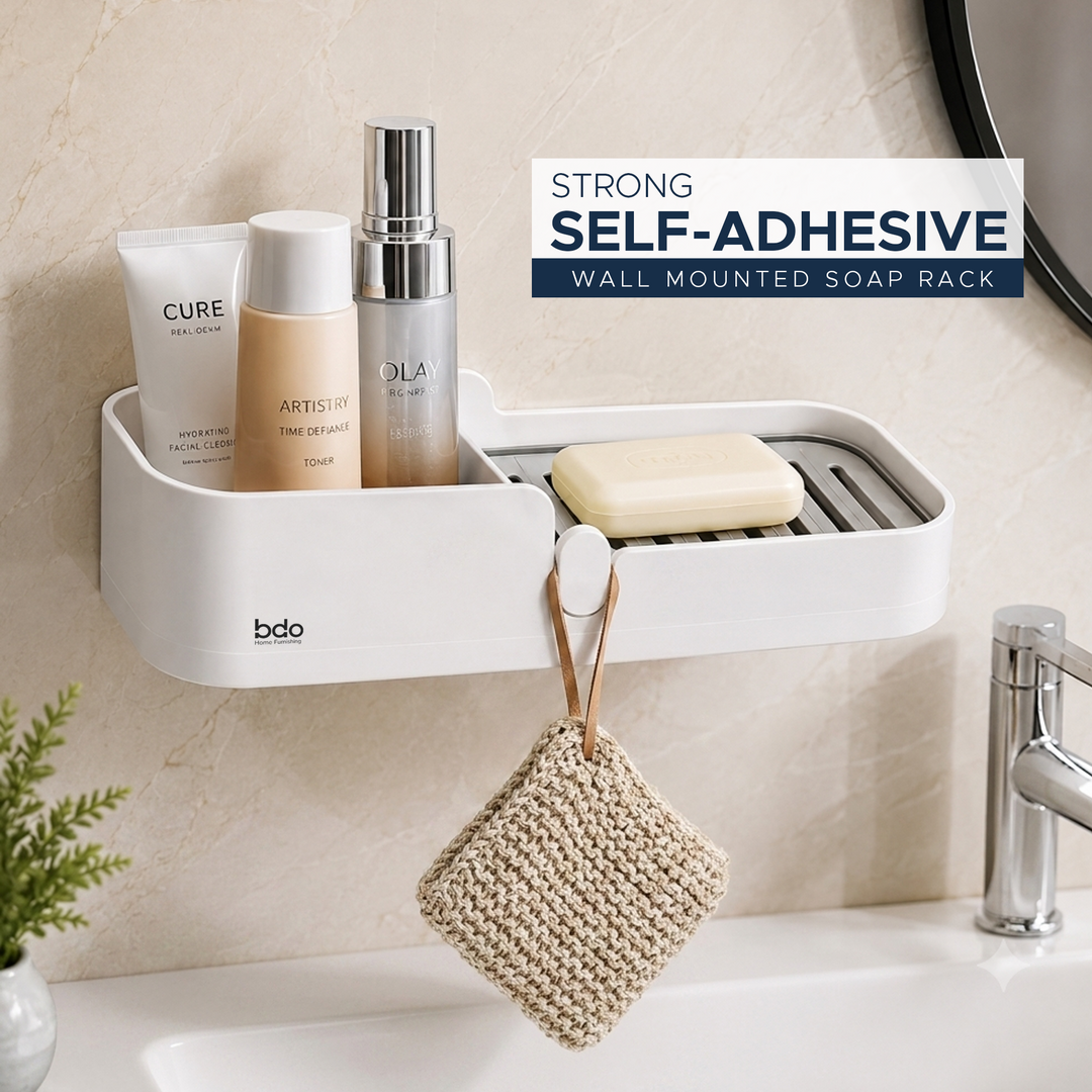 Wall-Mounted Soap Rack-Self-Adhesive Foldable Storage with Self-Draining Design Rustproof Stainless Steel No Drilling Required Space-Saving Bathroom Organizer