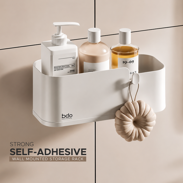 Rustproof Wall-Mounted Bathroom Shelf Stainless Steel Shower Caddy Organizer No-Drill Storage Solution Ideal for Bathroom Shower and Space-Saving Organization