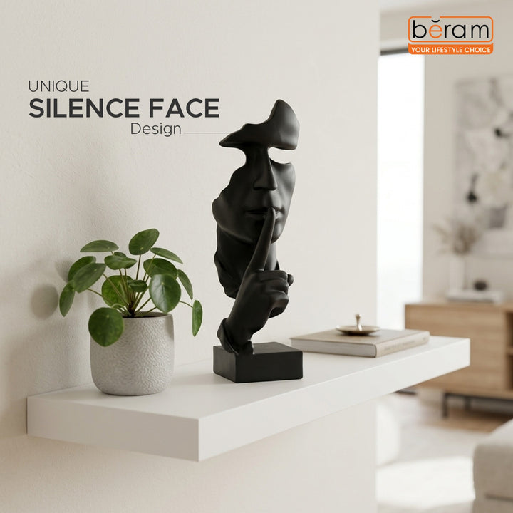 BERAM Silence Face Art Decor Modern Abstract Resin Thinking Face Statue Elegant Minimalist Mask Sculpture for Home Décor Living Room Office Desk Bookshelf Entryway Tabletop Display Ornament