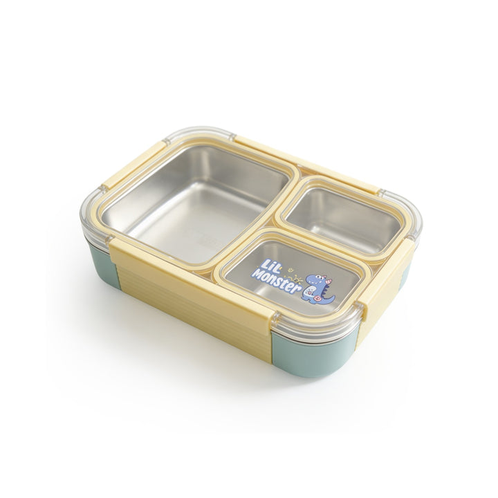 Beram Premium 304 Stainless Steel Insulated Bento Lunch Box 780ml – Silicone & PP 3 Compartment Leakproof Tiffin Box for Kids & Adults BPA-Free Eco-Friendly Food Storage Box for School & Office