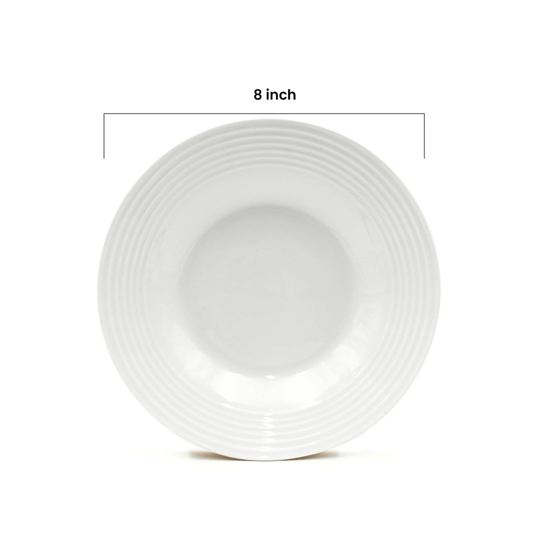 16Pc Ceramic Dinner Set Service Of 4 Includes Dinner&Dessert Plates Bowls Semi Bowl Plate Durable  White LightWeight Microwave Safe for Everyday Use Special Occassion Gifting