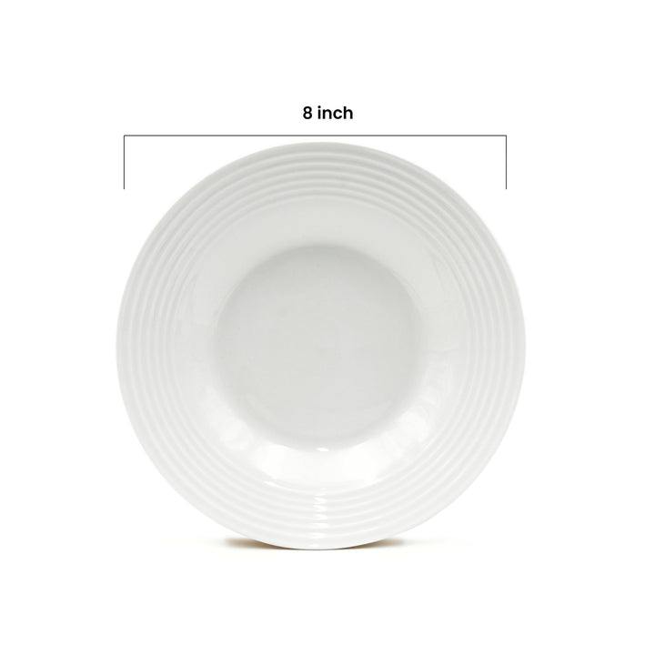 16Pc Ceramic Dinner Set Service Of 4 Includes Dinner&Dessert Plates Bowls Semi Bowl Plate Durable  White LightWeight Microwave Safe for Everyday Use Special Occassion Gifting