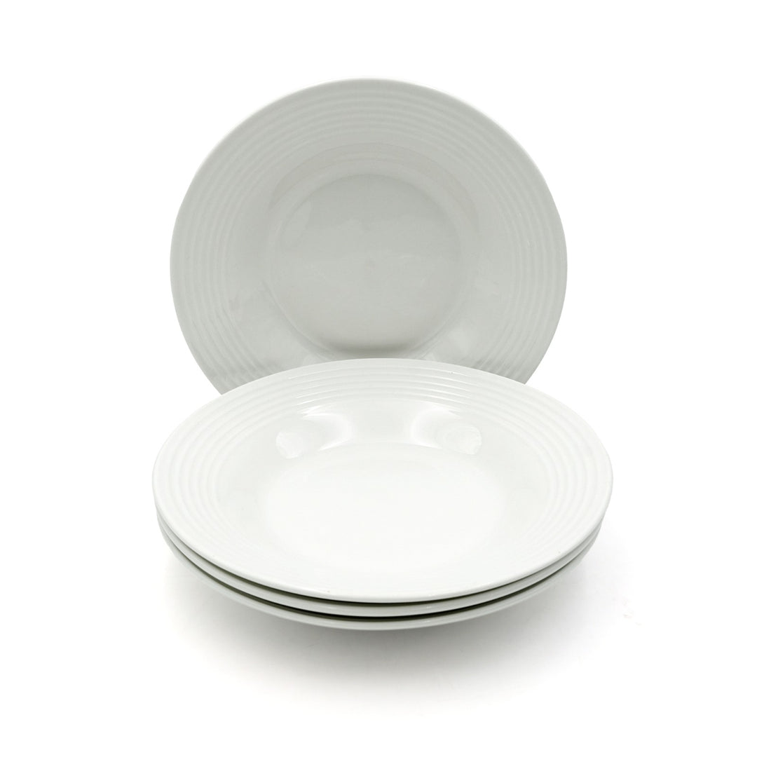 16Pc Ceramic Dinner Set Service Of 4 Includes Dinner&Dessert Plates Bowls Semi Bowl Plate Durable  White LightWeight Microwave Safe for Everyday Use Special Occassion Gifting