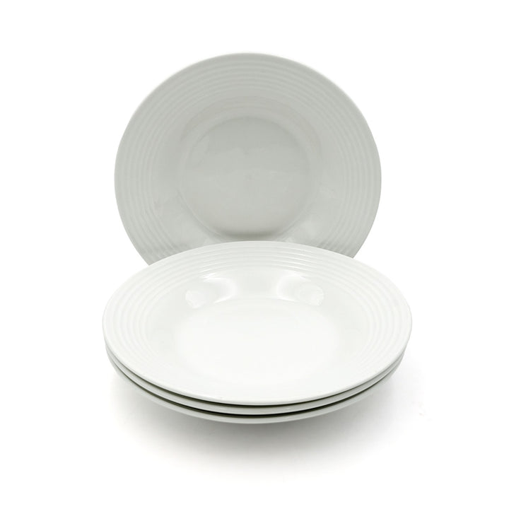 16Pc Ceramic Dinner Set Service Of 4 Includes Dinner&Dessert Plates Bowls Semi Bowl Plate Durable  White LightWeight Microwave Safe for Everyday Use Special Occassion Gifting