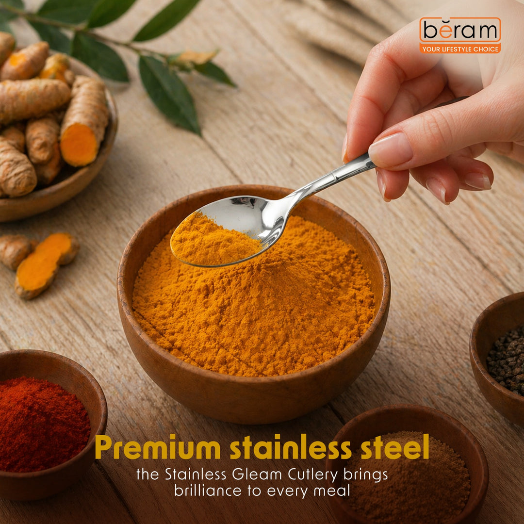 BERAM Stainless Gleam Cutlery Stainless Steel Flatware 18/10 Grade, Kitchen Utensils Tableware Set For Home, Restaurants, Hotels and More